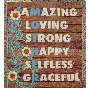 Mother or Grandma Amazing Loving Strong Throw